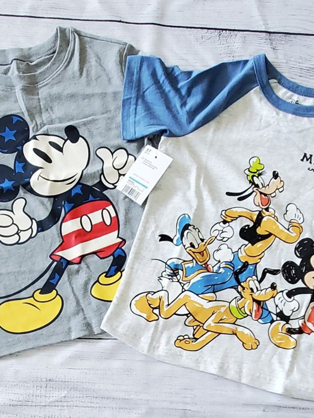Disney Bundle of 2 T-shirts for Boys Size 5T Festive Mickey/Mickey & Friends NWT